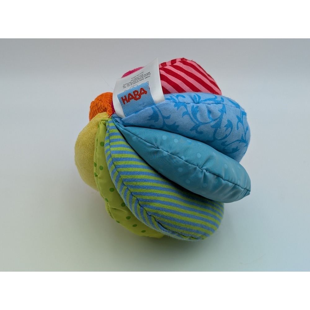HABA Rainbow Fabric Baby Ball Multicolor Sensory Toy 6 Inch Stuffed Toy